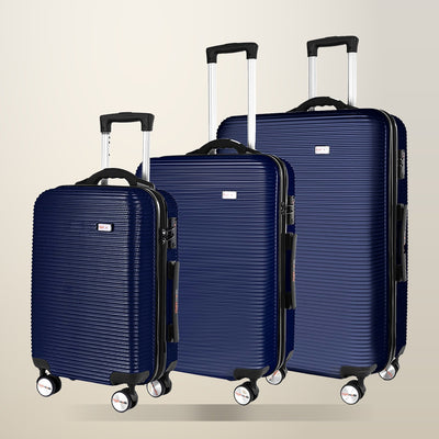 3 Piece Digital Scale Luggage Set, 20/24/28 Inch, Blue