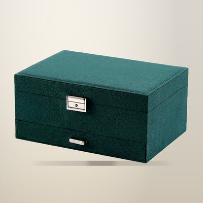 3 Tier Lockable Jewellery Box with Drawer, 24 x 17 x 11 cm