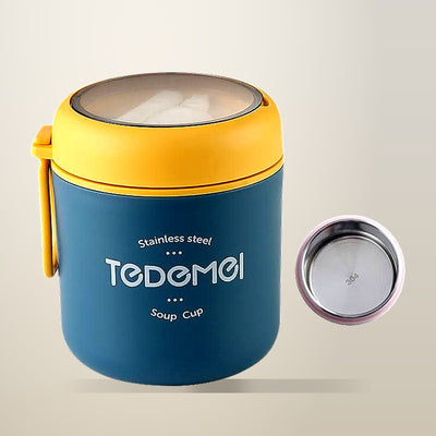 316 Stainless Steel Insulated Food Jar with Spoon, Blue, 530 ml