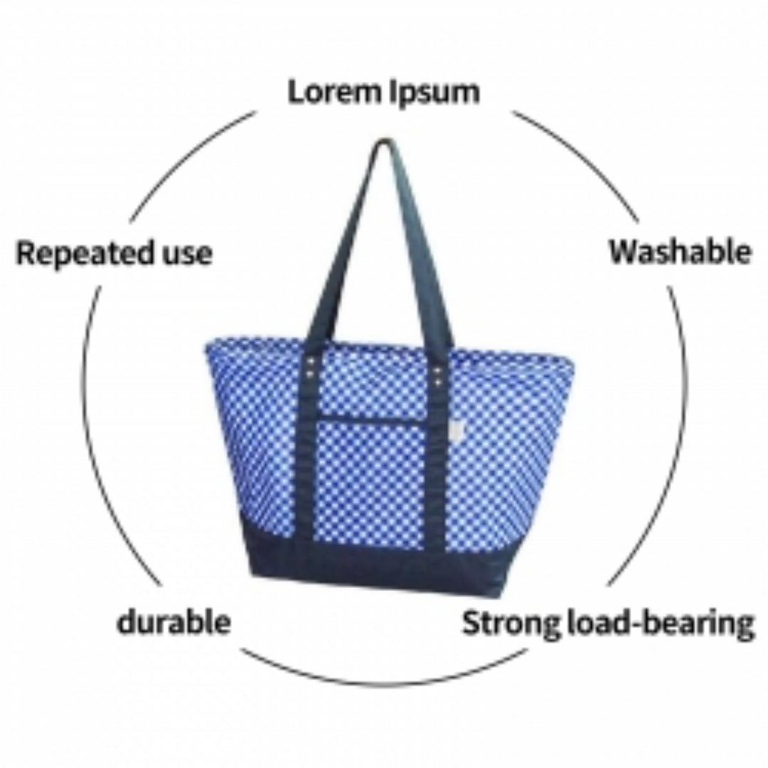 Large Insulated Cooler Shopping Tote, 52 x 18 x 30 cm