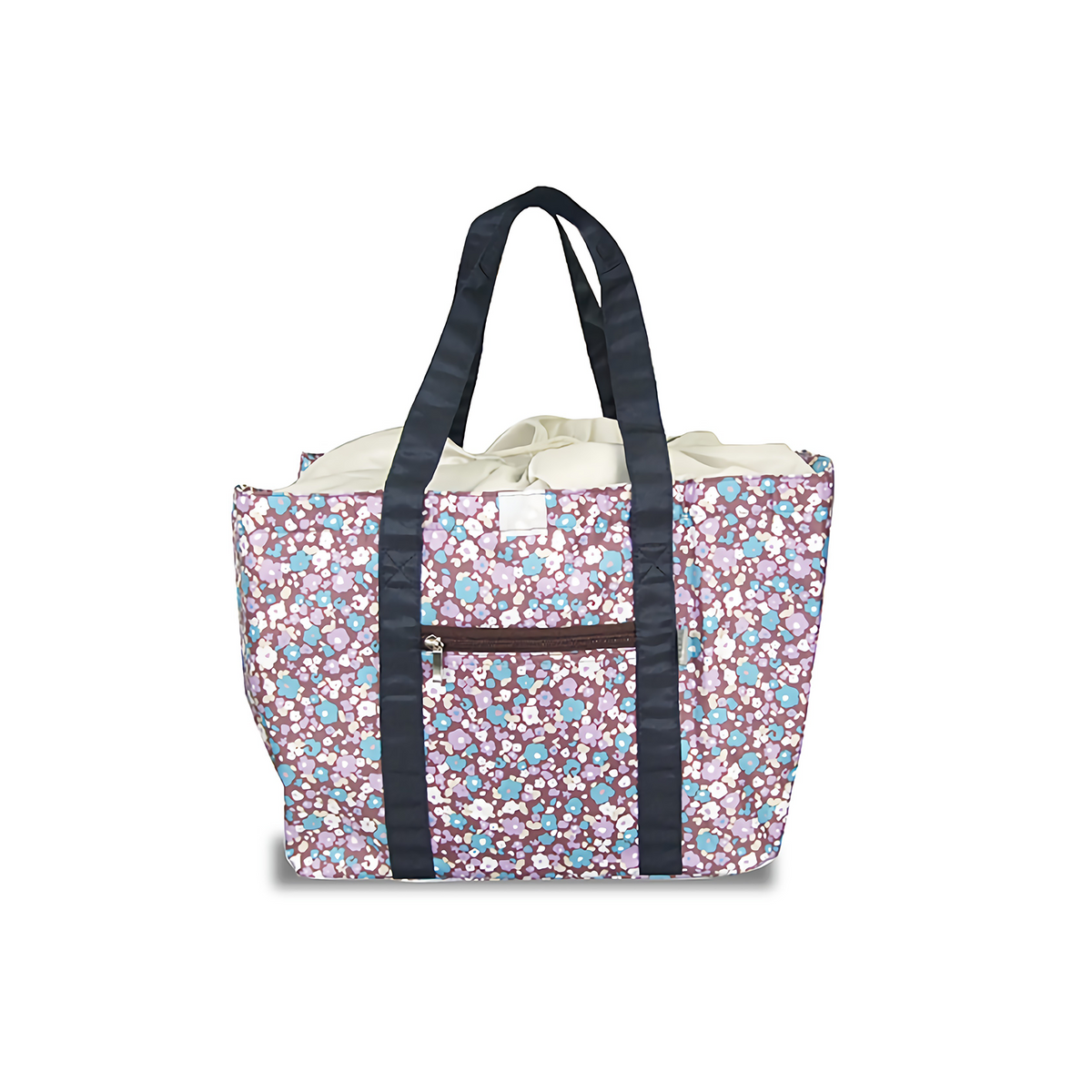 Insulated Cooler Shopping Tote, 34 x 22 x 29 cm, Blue Flower