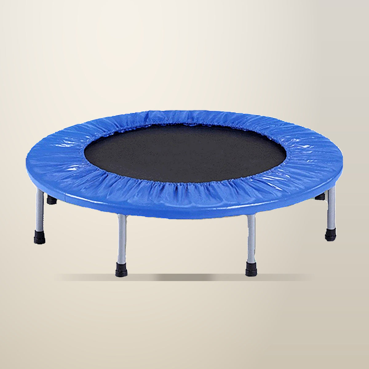 Bargene 38 Inch Mini Trampoline, Blue, on a plain cream background