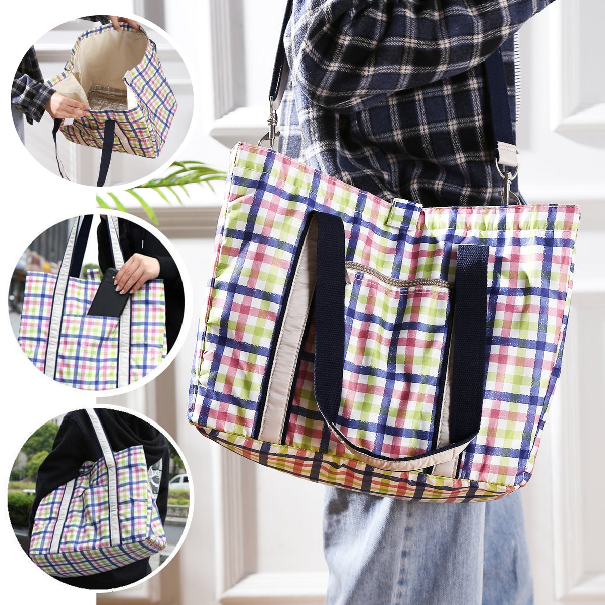 Insulated Cooler Shopping Tote, 34 x 22 x 29 cm