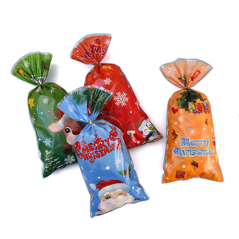 Christmas Gift Bags with Twist Ties, 50 Pack