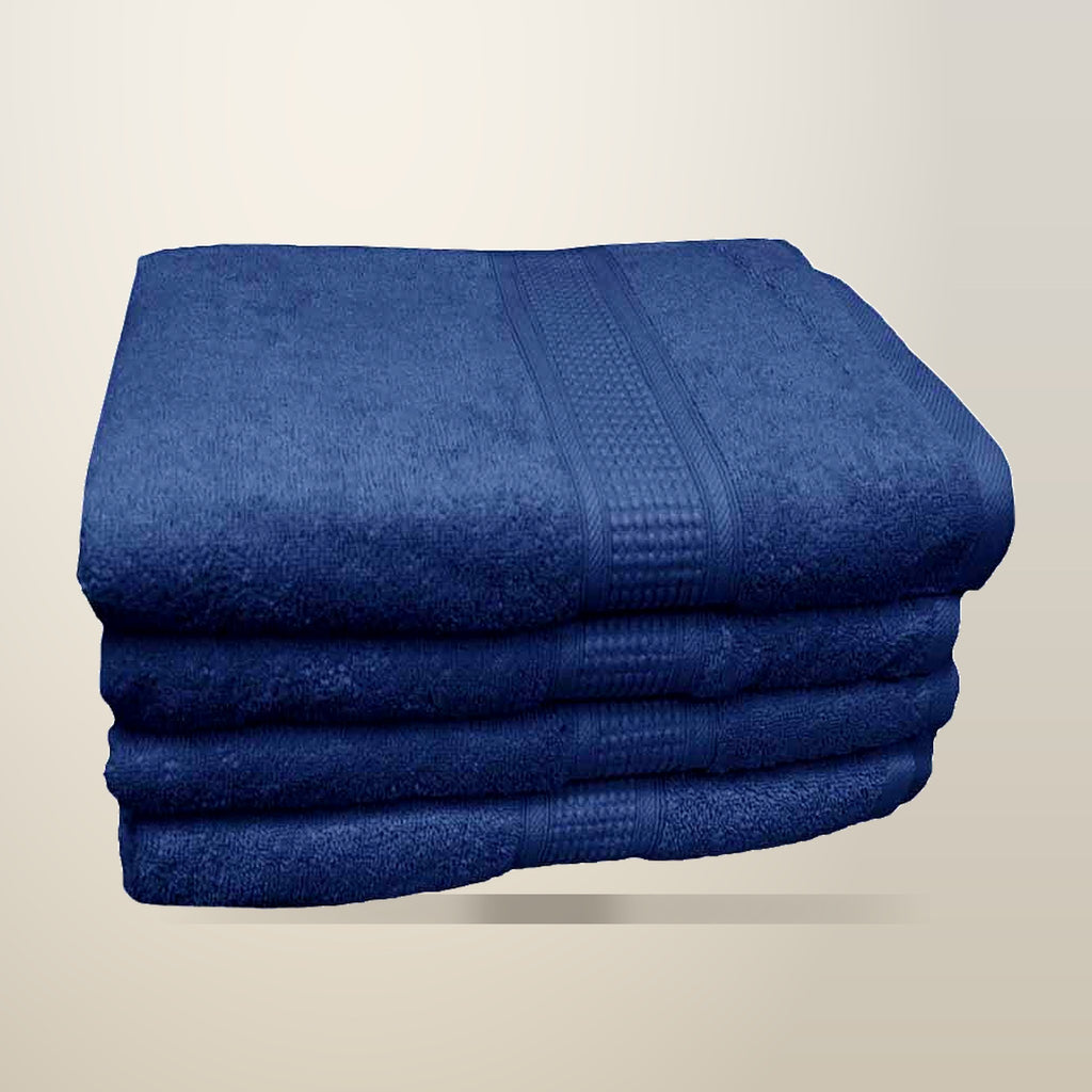 500 GSM Bath Towels, Set of 4, 70 x 140 cm, on a plain cream background