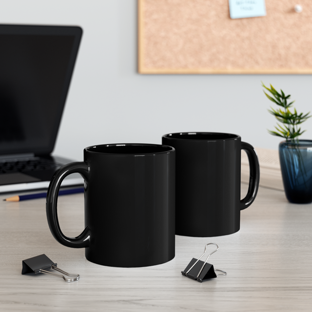 Personalised Black Mug, blank before printing 2