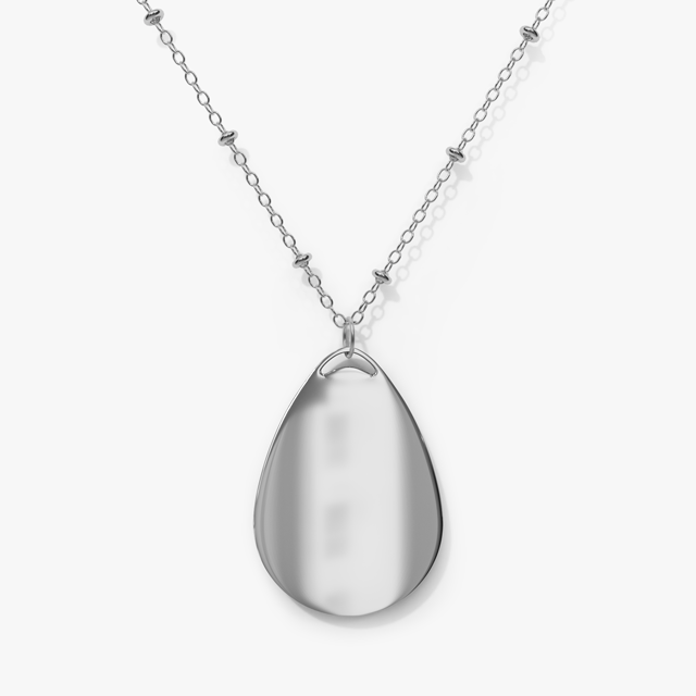 Personalised Oval Necklace, blank before printing 2