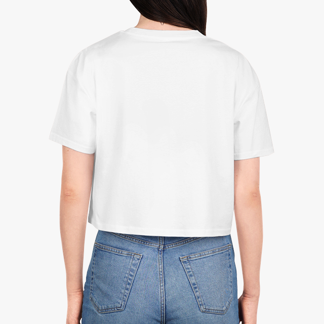 Personalised Women's Crop Tee, blank before printing 2