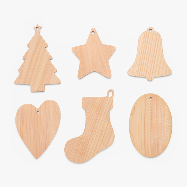 Personalised Wooden Christmas Ornament, blank before printing 3