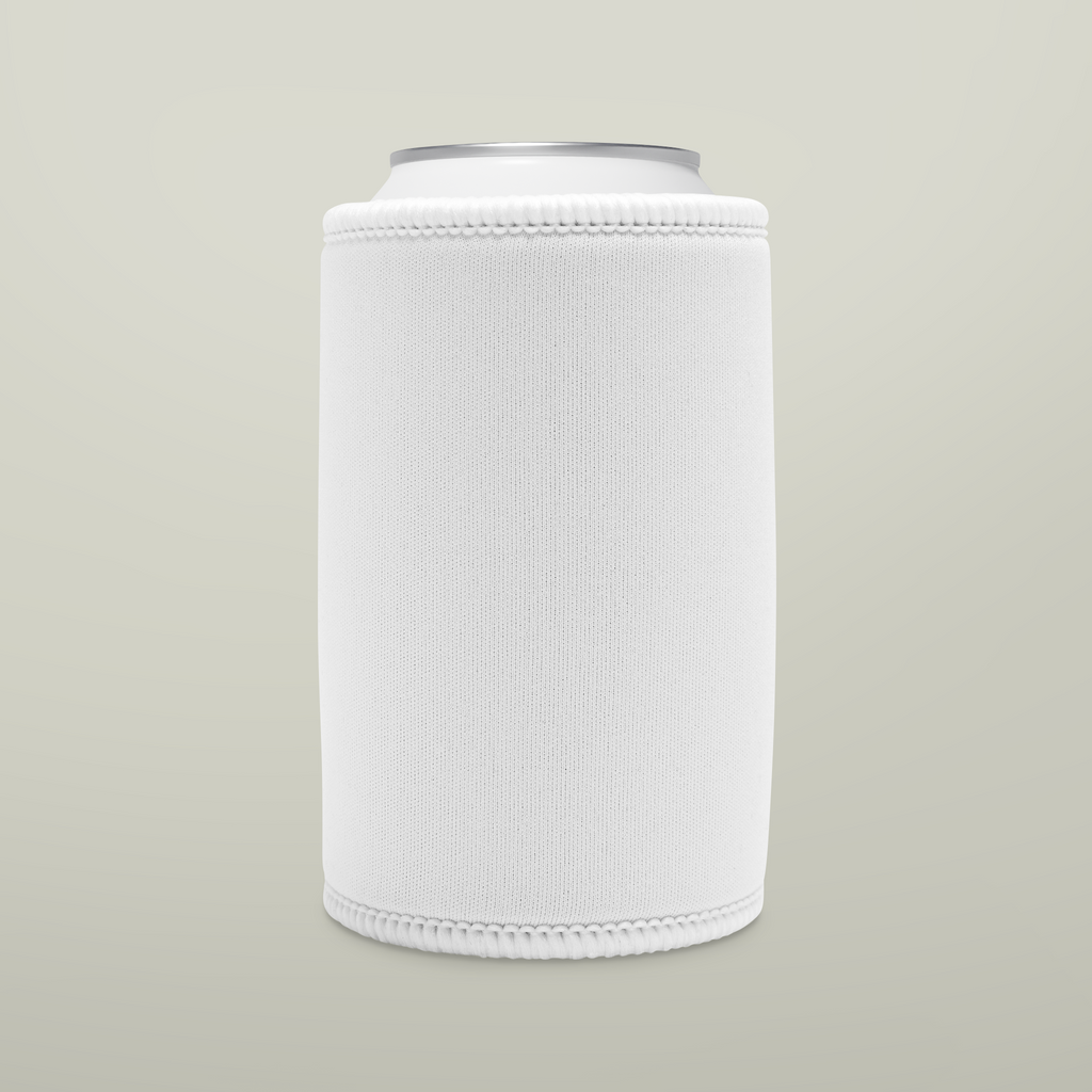 Personalised stubby cooler, blank before printing, front view