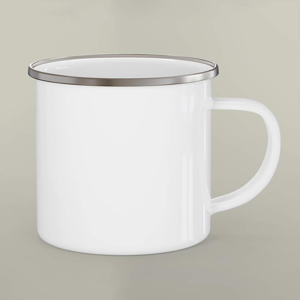 Personalised Enamel Camping Mug, blank before printing