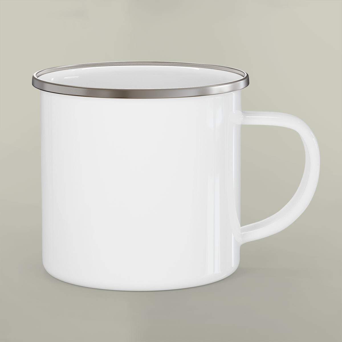 Personalised Enamel Camping Mug, blank before printing