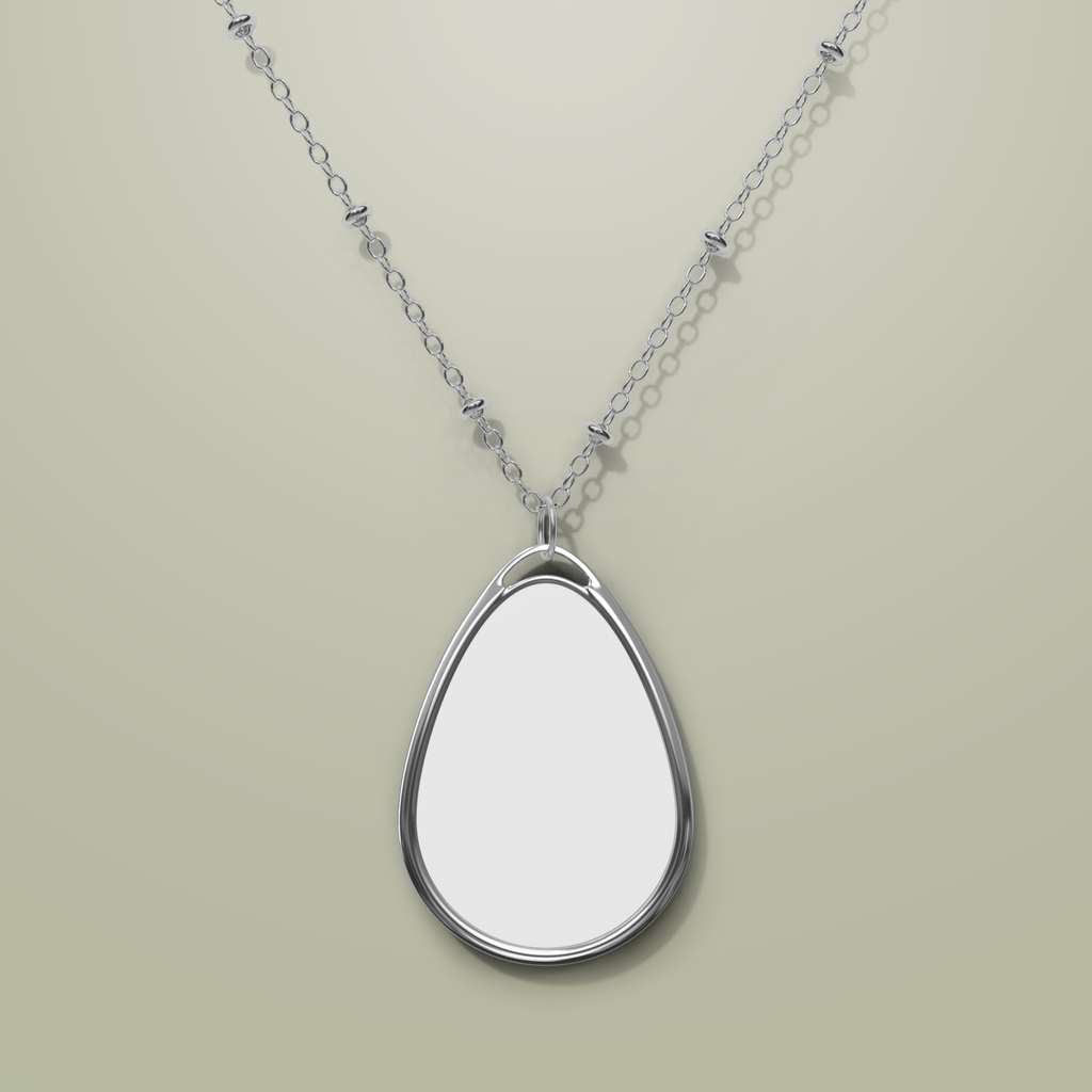 Personalised Oval Necklace, blank before printing