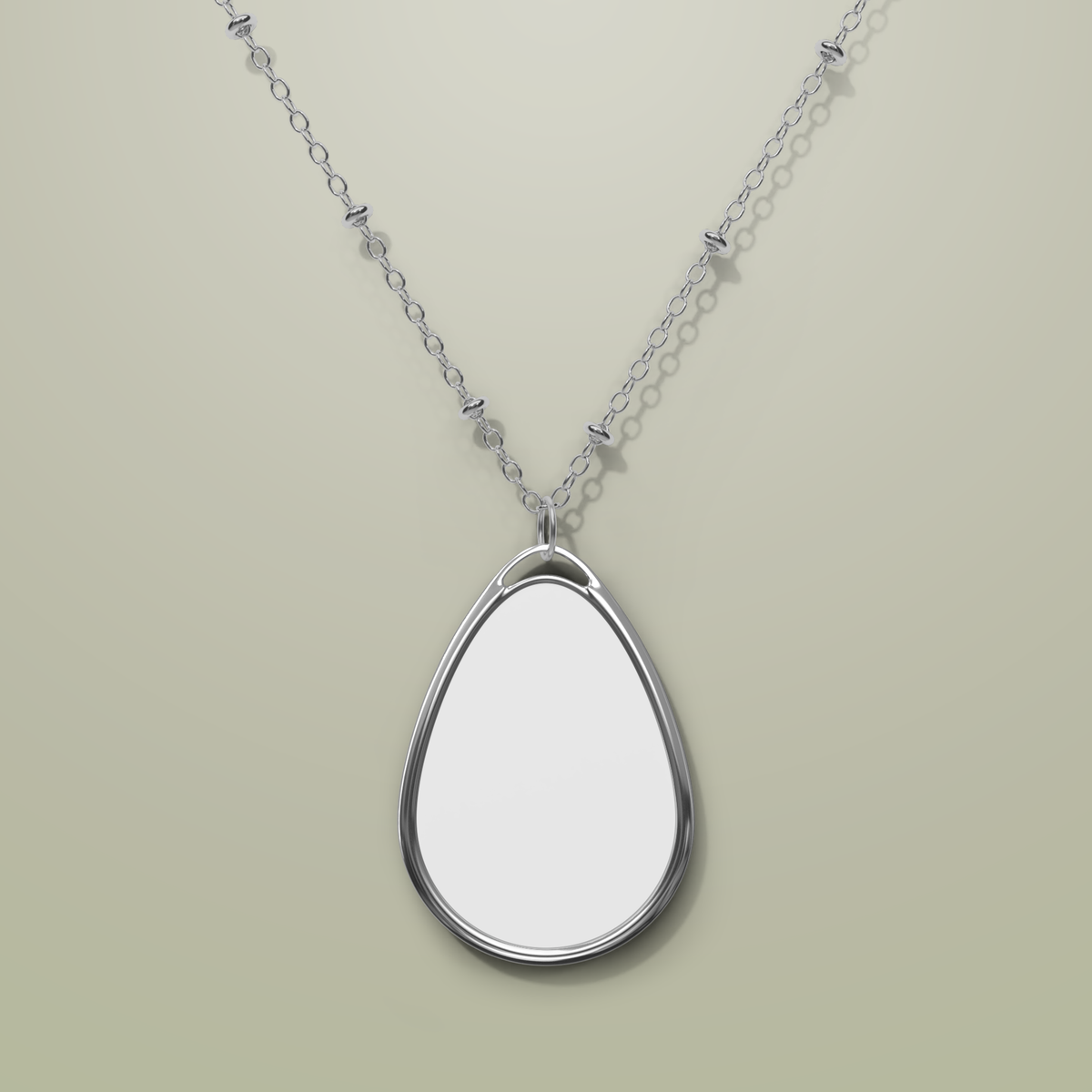 Personalised Oval Necklace, blank before printing