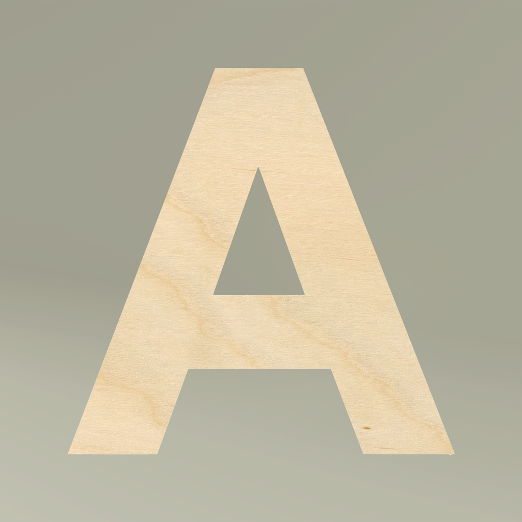 Personalised Freestanding Wooden Letter, blank before printing 2