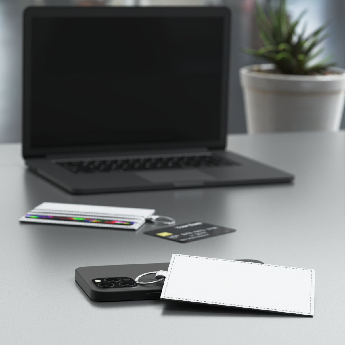 Personalised Leather Card Holder, blank before printing 2