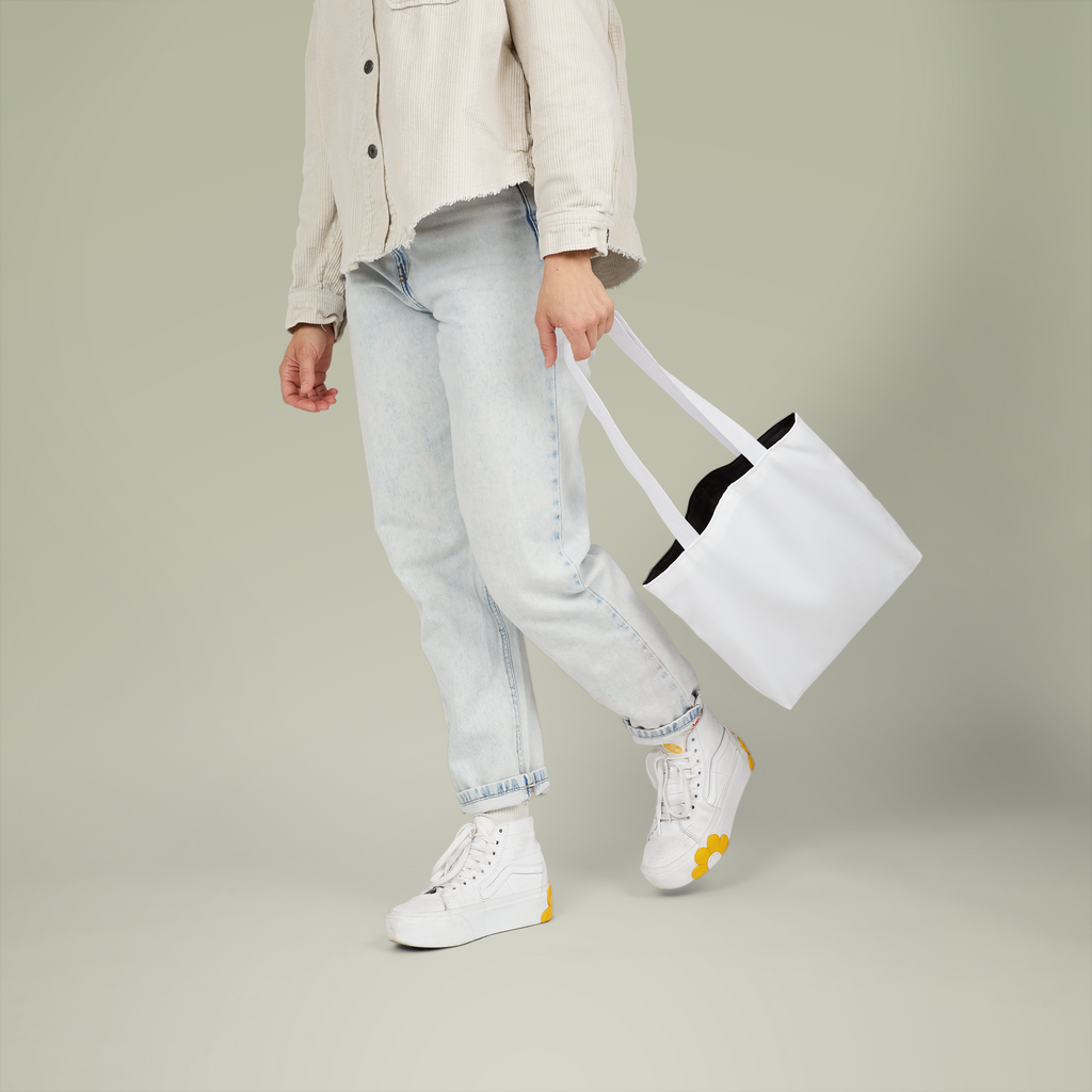 Personalised Canvas Tote, Coloured Straps, blank before printing 3