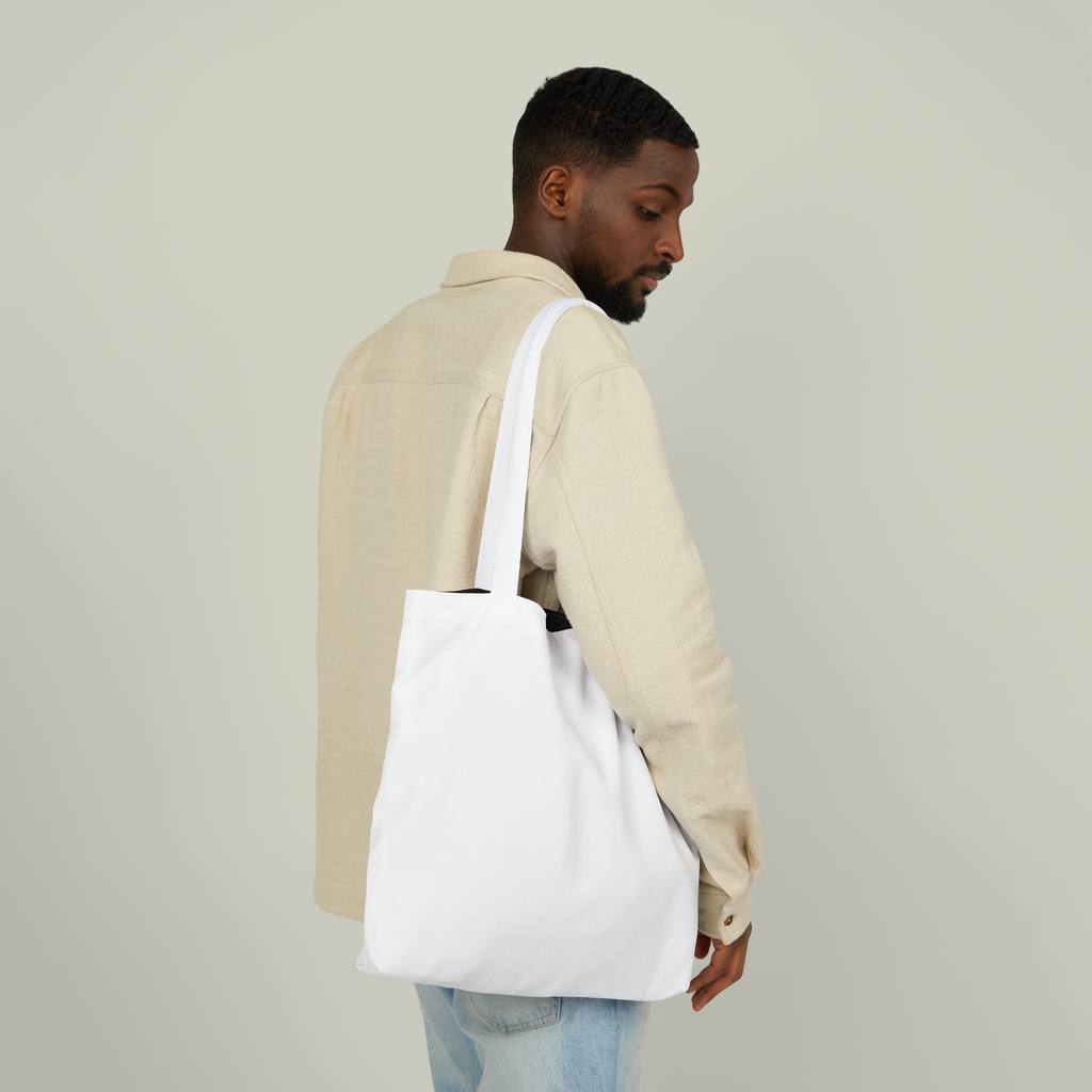 Personalised Canvas Tote, Coloured Straps, blank before printing 2