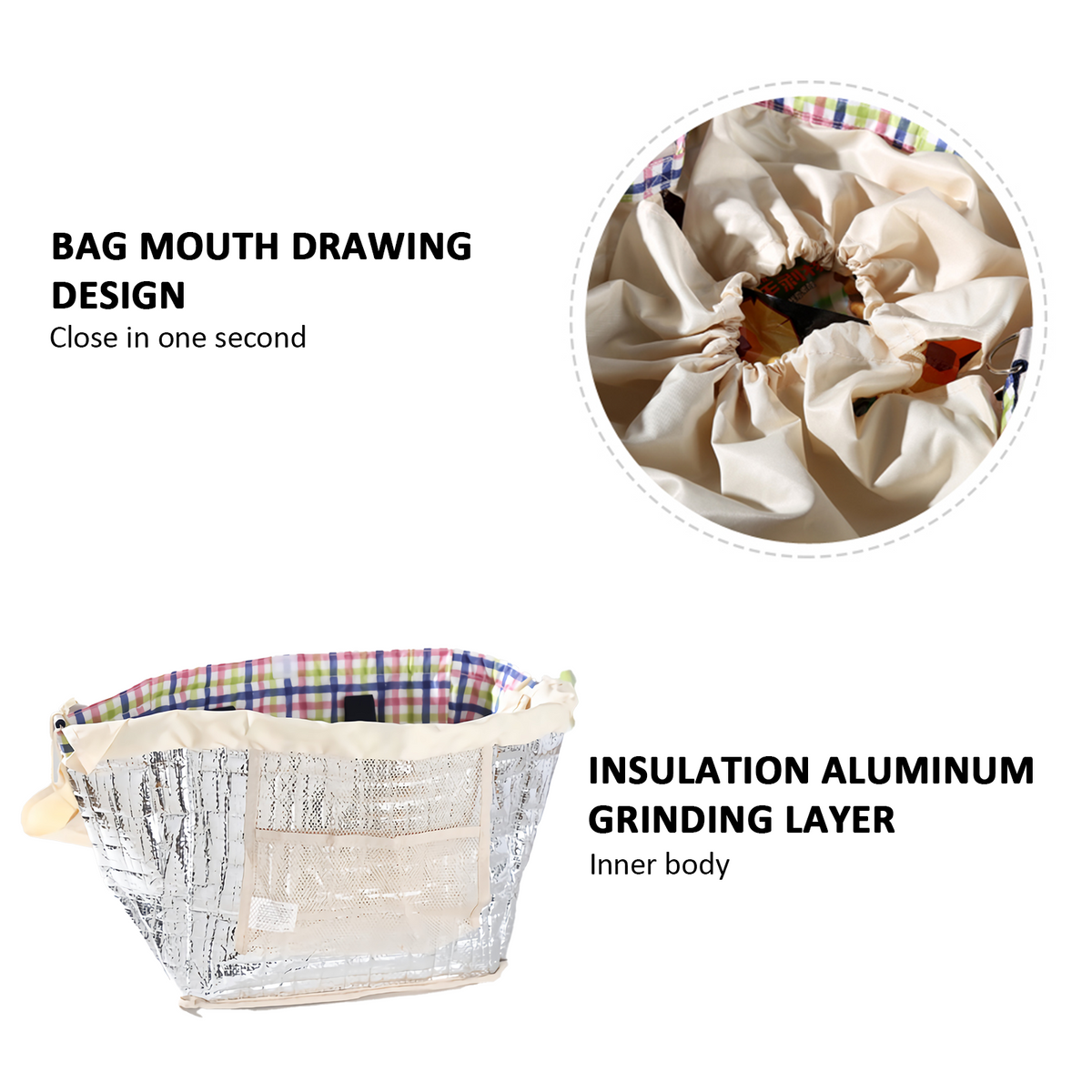 Insulated Cooler Shopping Tote, 34 x 22 x 29 cm