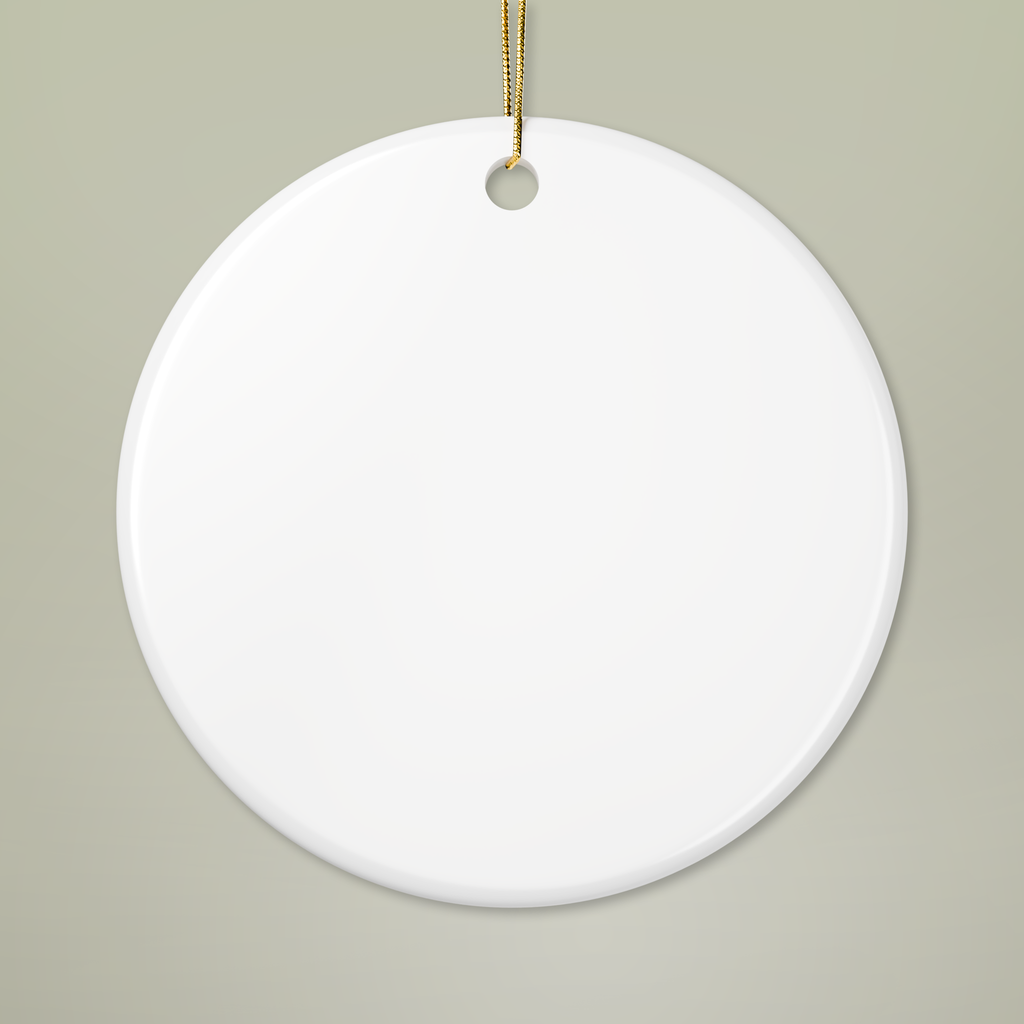 Personalised Ceramic Christmas Ornament, blank before printing