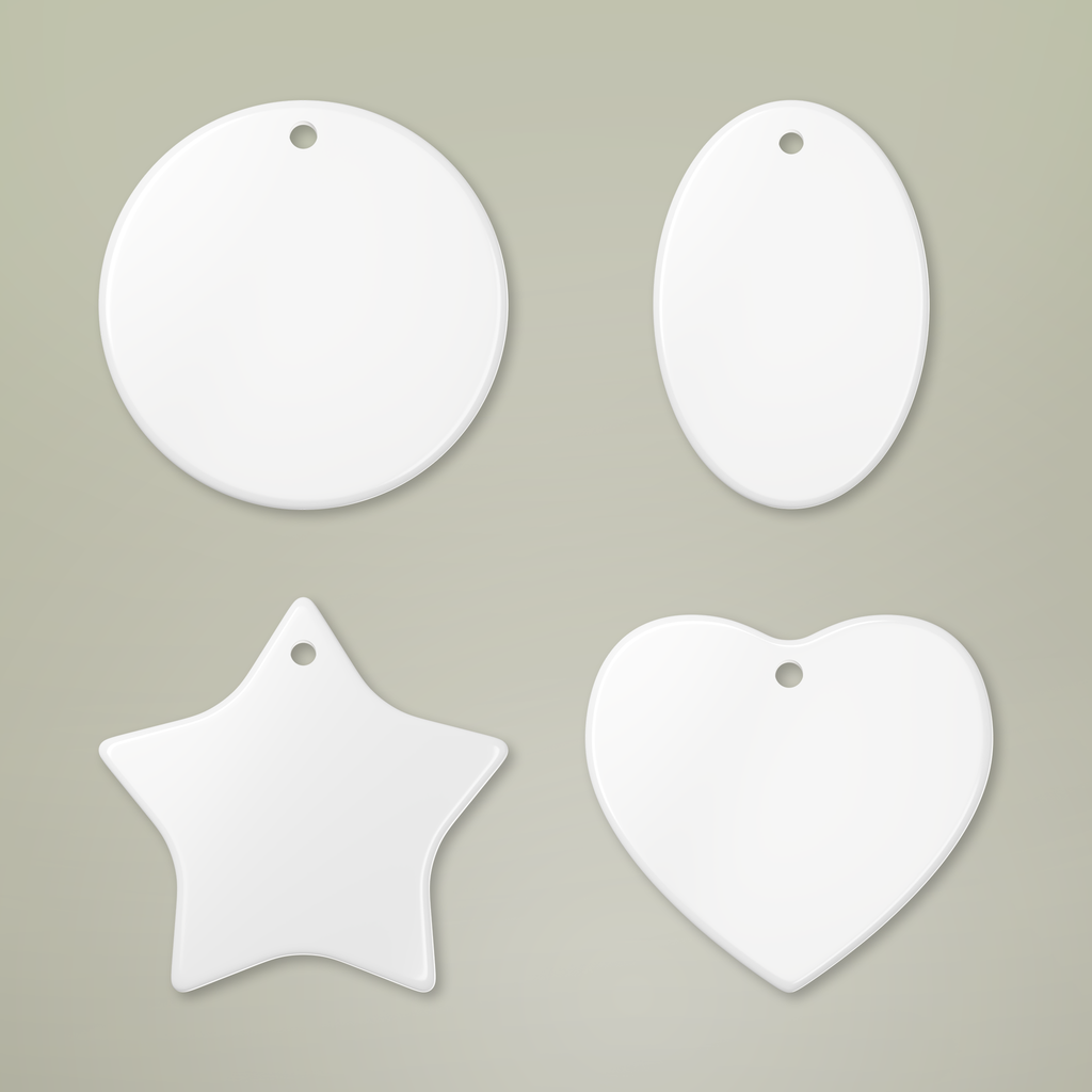 Personalised Ceramic Christmas Ornament, blank before printing 3