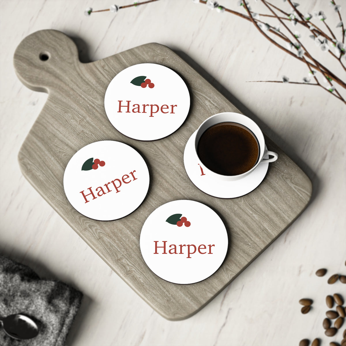 Personalised Christmas Coasters