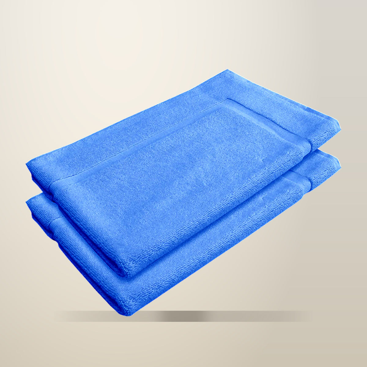 800 GSM Cotton Bath Mats, Set of 2, 45 x 75 cm, on a plain cream background
