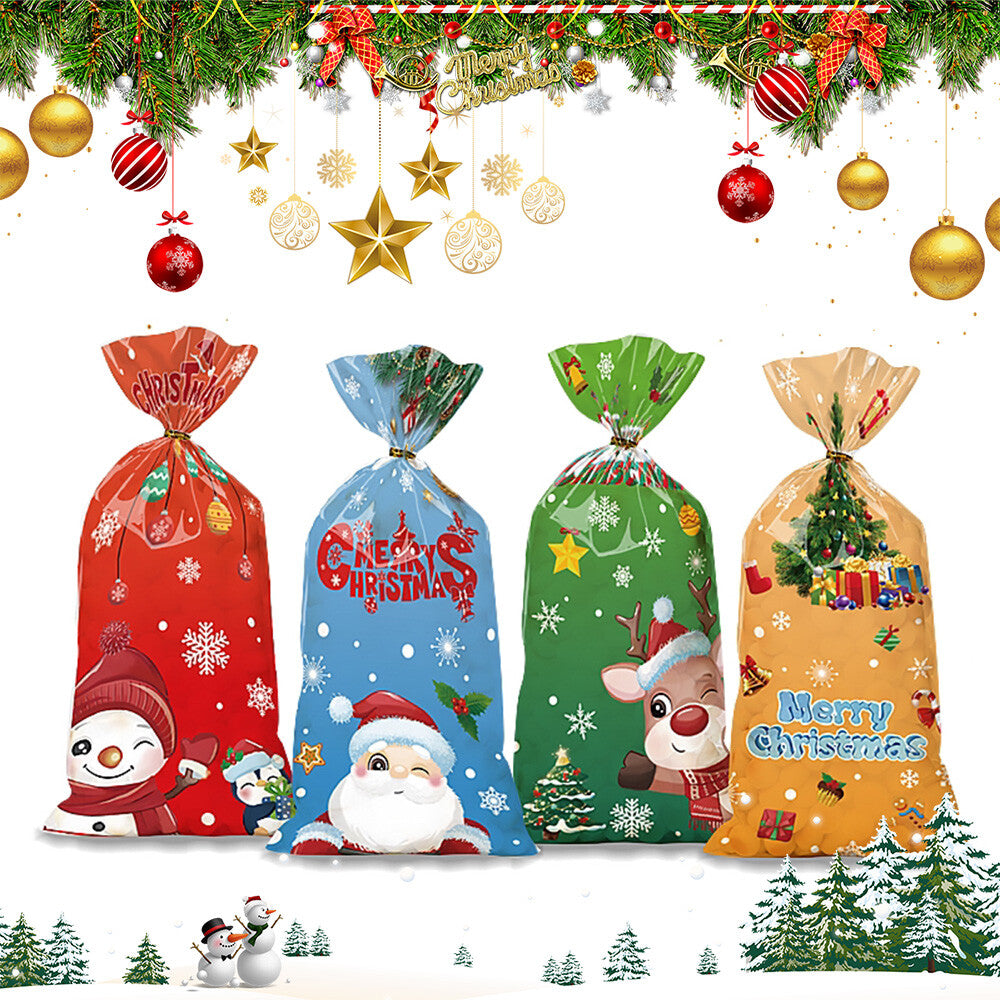 Christmas Gift Bags with Twist Ties, 50 Pack