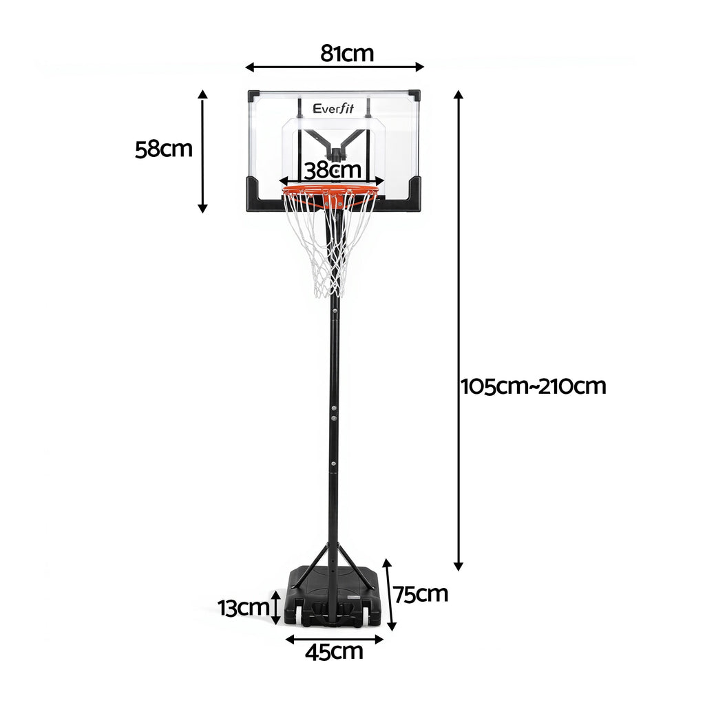 Everfit Portable Basketball Hoop Adjustable Pool Goal System Backyard