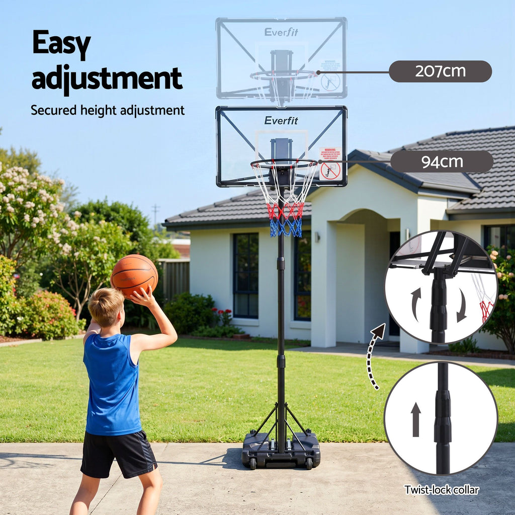 Everfit Foldable Portable Basketball Hoop System Adjustable Full