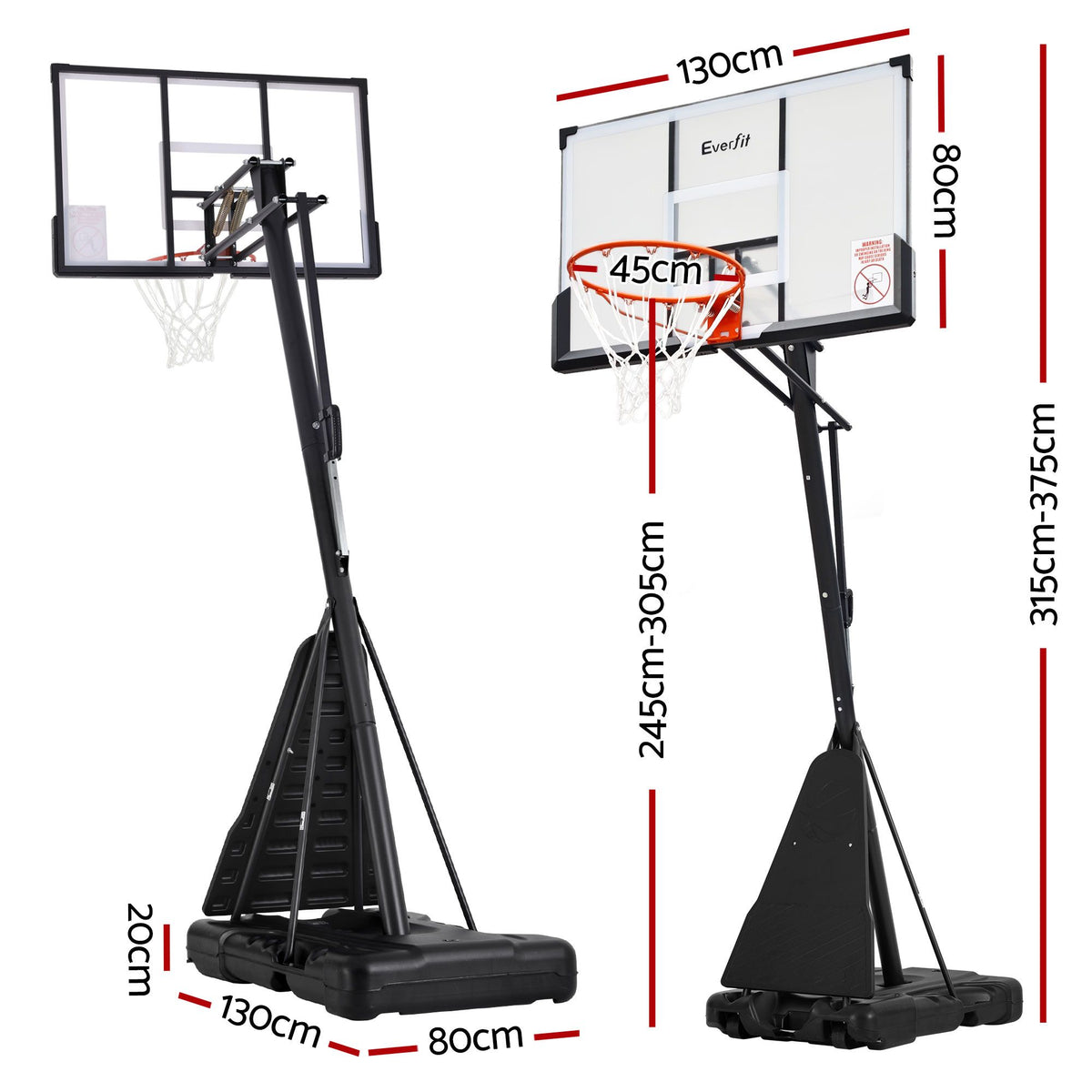 Everfit 3.05M Basketball Hoop Stand System Portable Height Adjustable