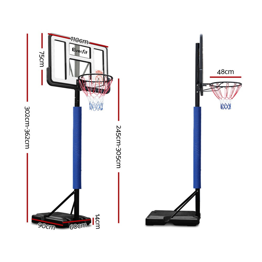 Everfit 3.05M Basketball Hoop Stand System Adjustable Height Portable