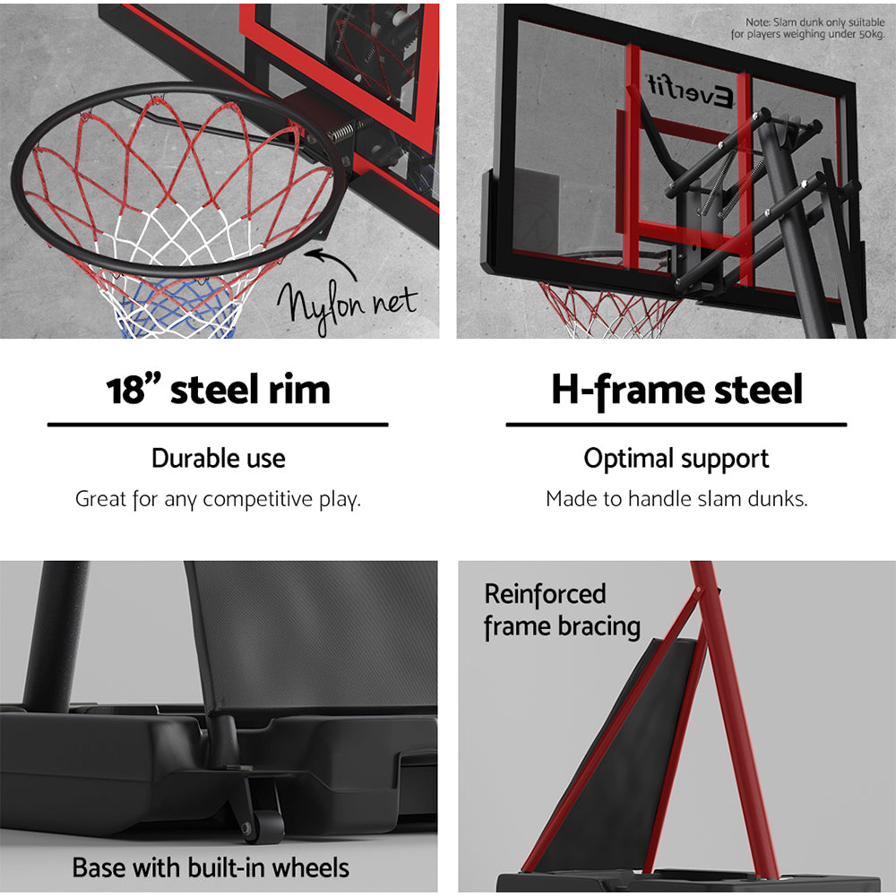Everfit 3.05M Basketball Hoop Stand System Adjustable Height Portable