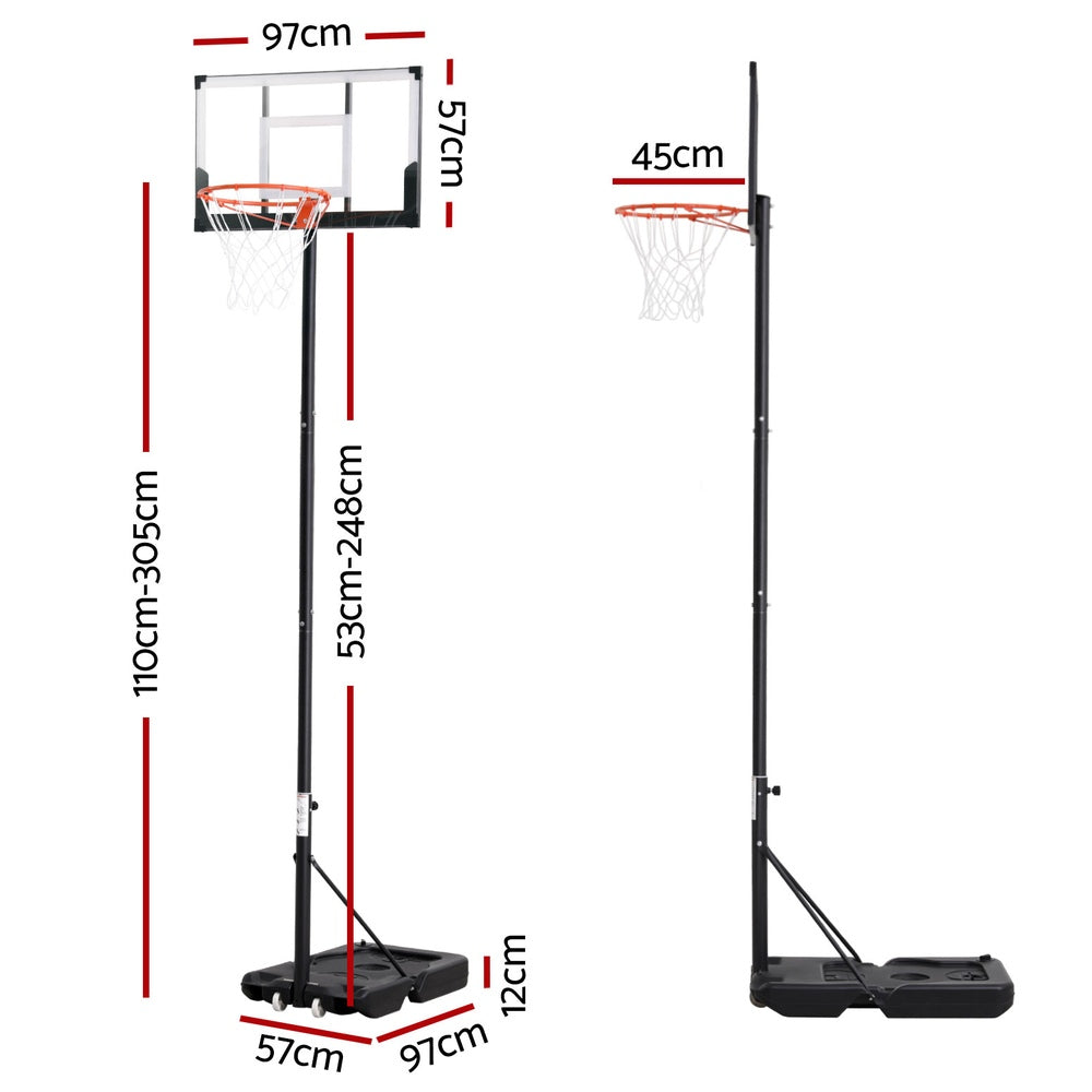 Everfit 3.05M Basketball Hoop Stand System Portable Height Adjustable