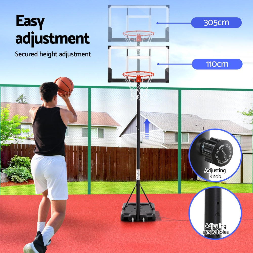 Everfit 3.05M Basketball Hoop Stand System Portable Height Adjustable