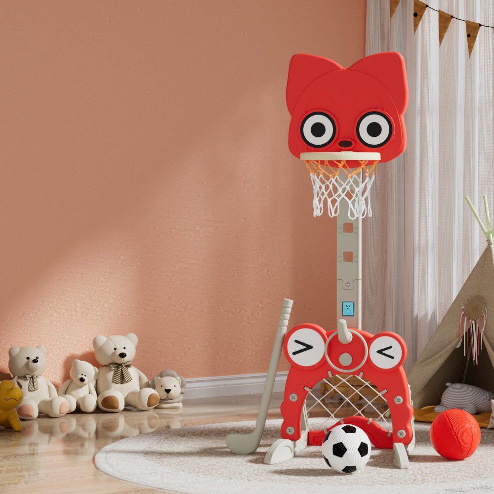 Keezi Kids Basketball Hoop Stand Adjustable 5-in-1 Sports Center Toys