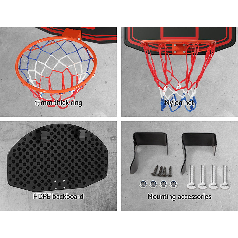 Everfit 38" Basketball Hoop Backboard Door Wall Mounted Ring Net