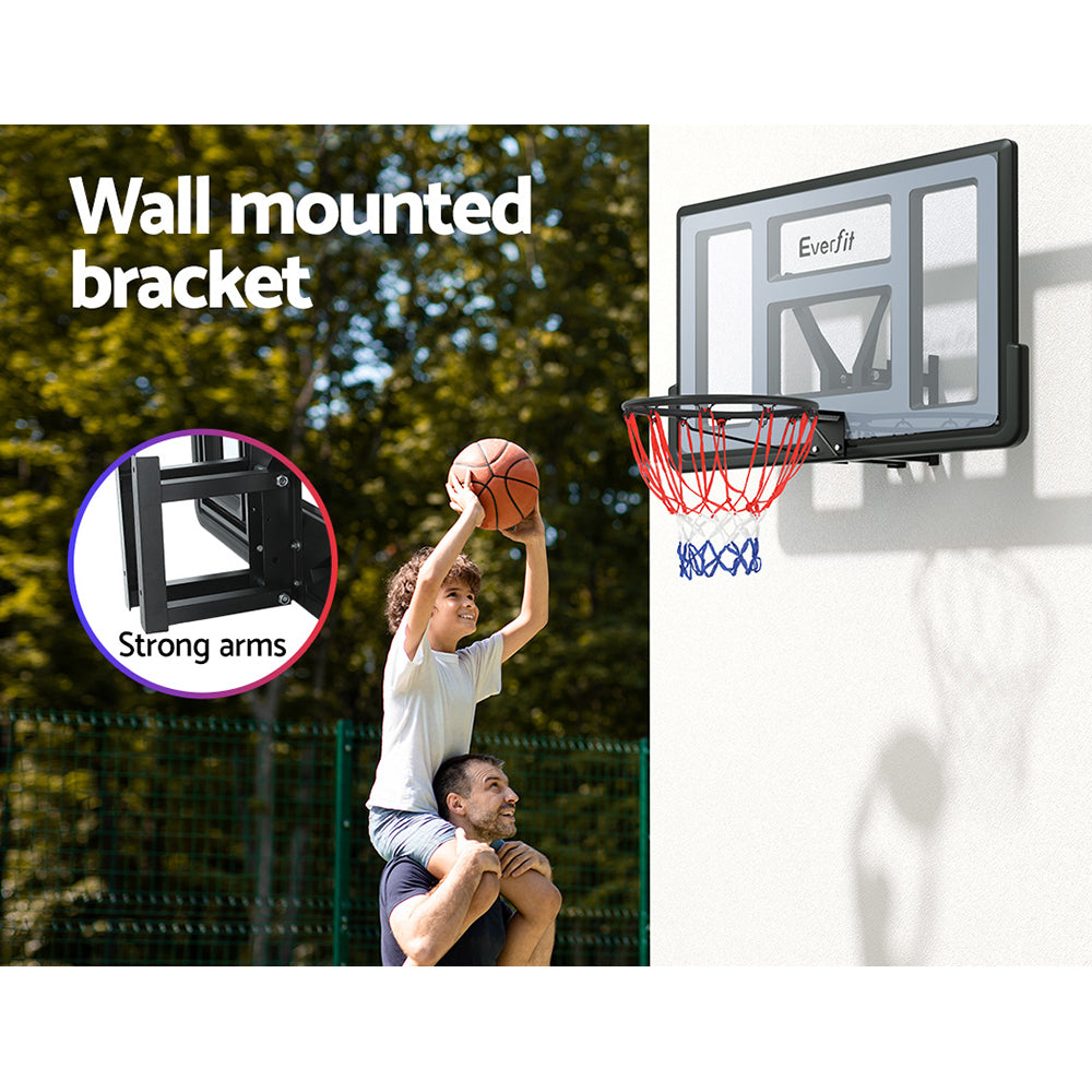 Everfit 45" Basketball Hoop Backboard Wall Mounted Ring Net Sports