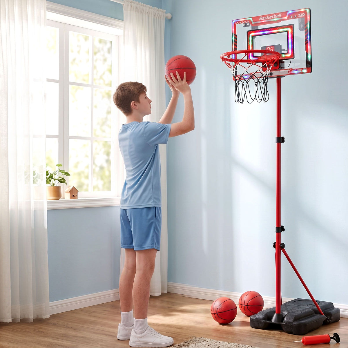 Everfit 2 in 1 Kids Basketball Hoop Adjustable Stand Over Door