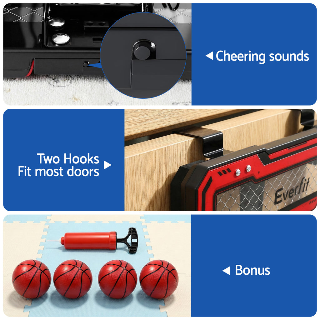 Everfit Mini Basketball Hoop Over Door Indoor LED Scoreboard Kids Set