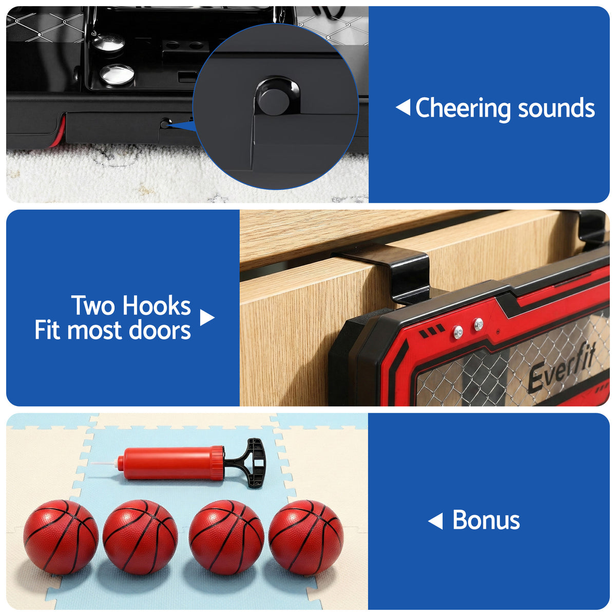 Everfit Mini Basketball Hoop Over Door Indoor LED Scoreboard Kids Set