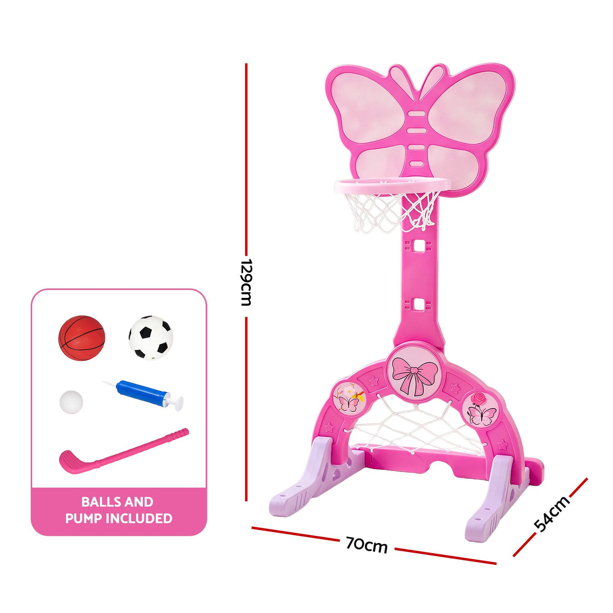 Keezi 3-in-1 Kids Basketball Hoop Soccer Goal Golf Game Set