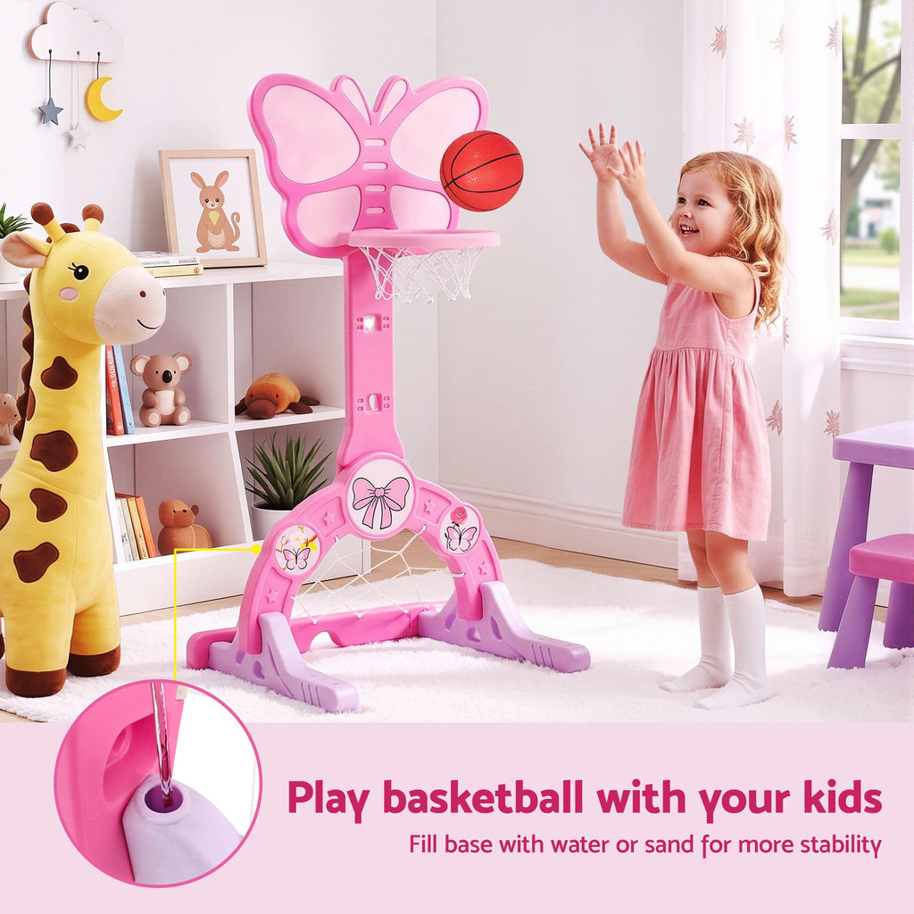 Keezi 3-in-1 Kids Basketball Hoop Soccer Goal Golf Game Set