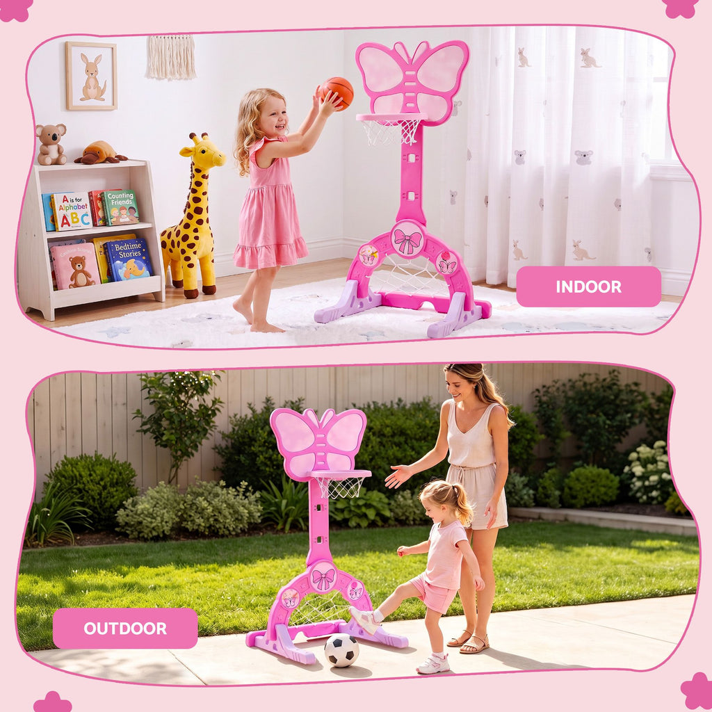 Keezi 3-in-1 Kids Basketball Hoop Soccer Goal Golf Game Set
