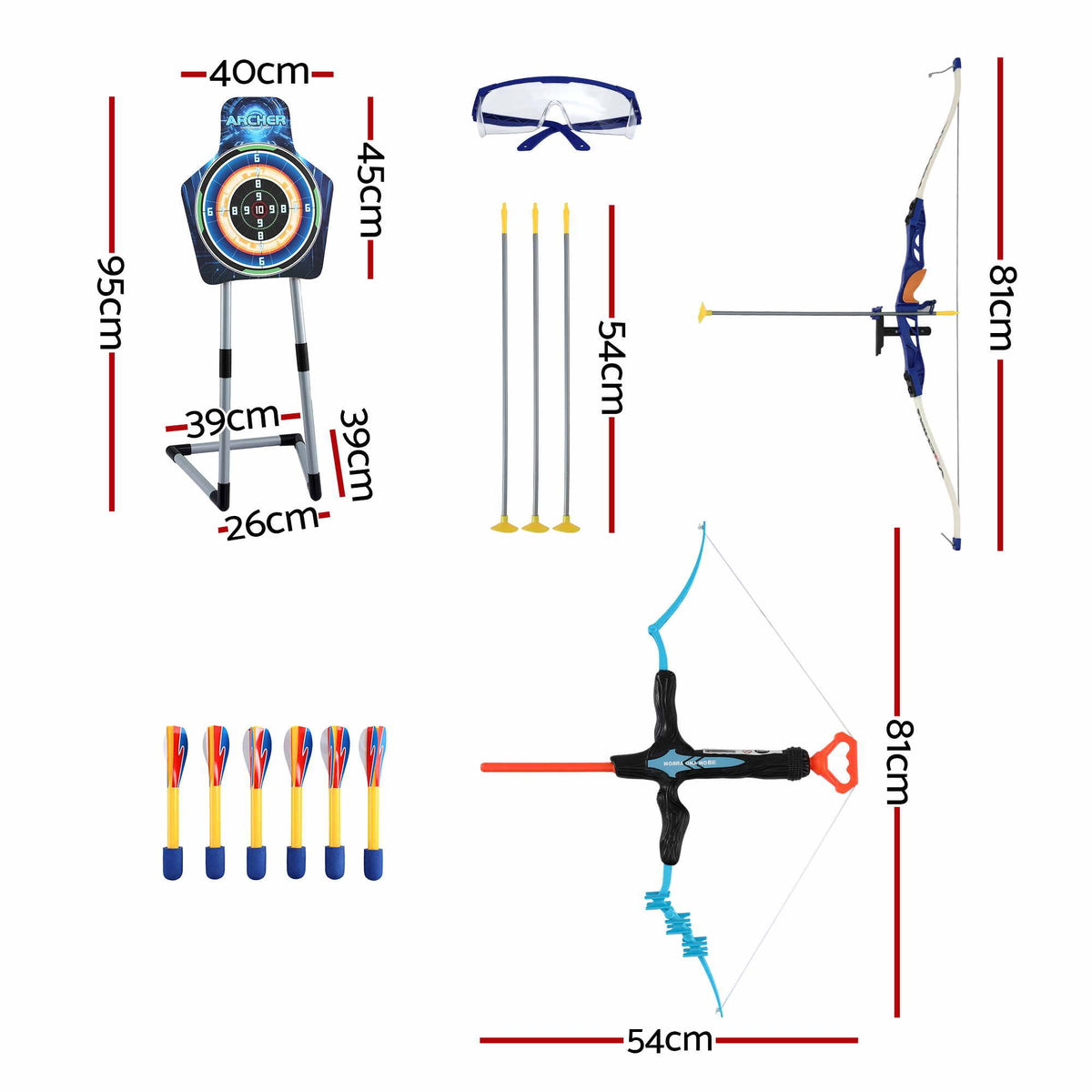 Keezi Kids Bow and Arrow Set Toy Archery Standing Target Suction Cup