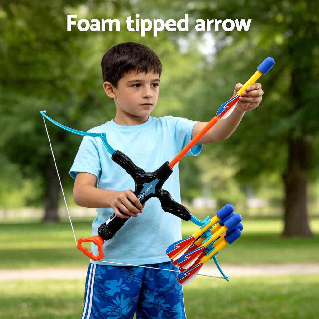 Keezi Bow and Arrow Set with Standing Target, 81 cm, shown in a real setting, photo 5 of 6
