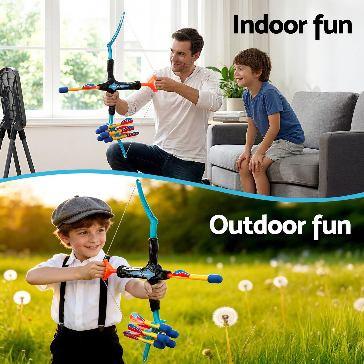 Keezi Kids Bow and Arrow Set Outdoor Sport Game Archery Toys 6 Arrows