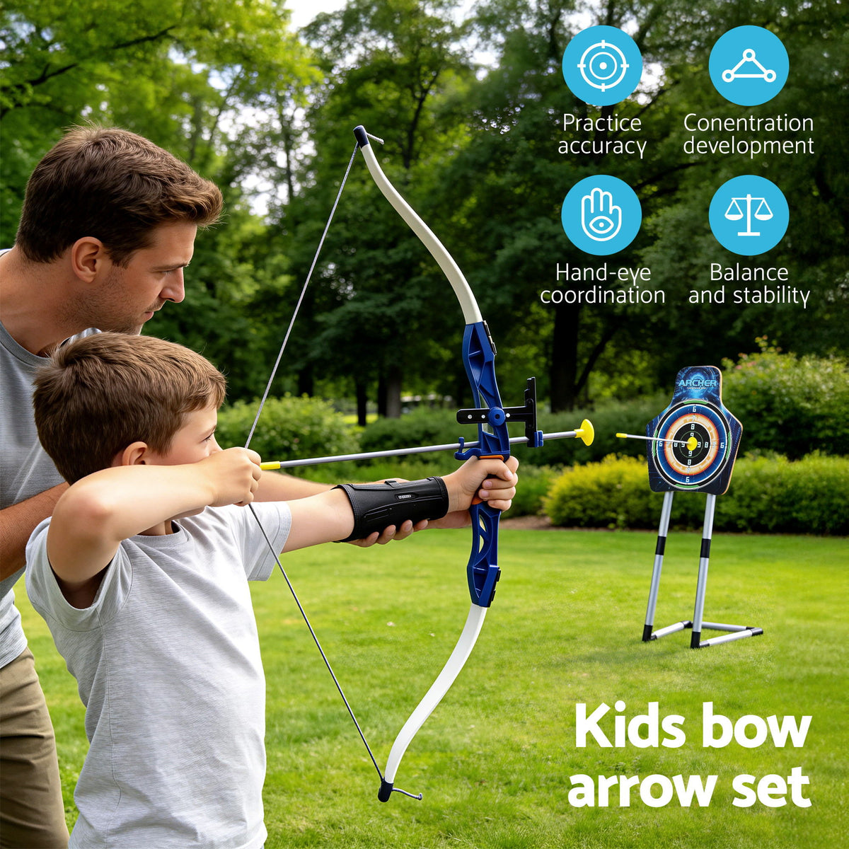 Keezi Kids Bow and Arrow Set Toy Archery Standing Target Suction Cup