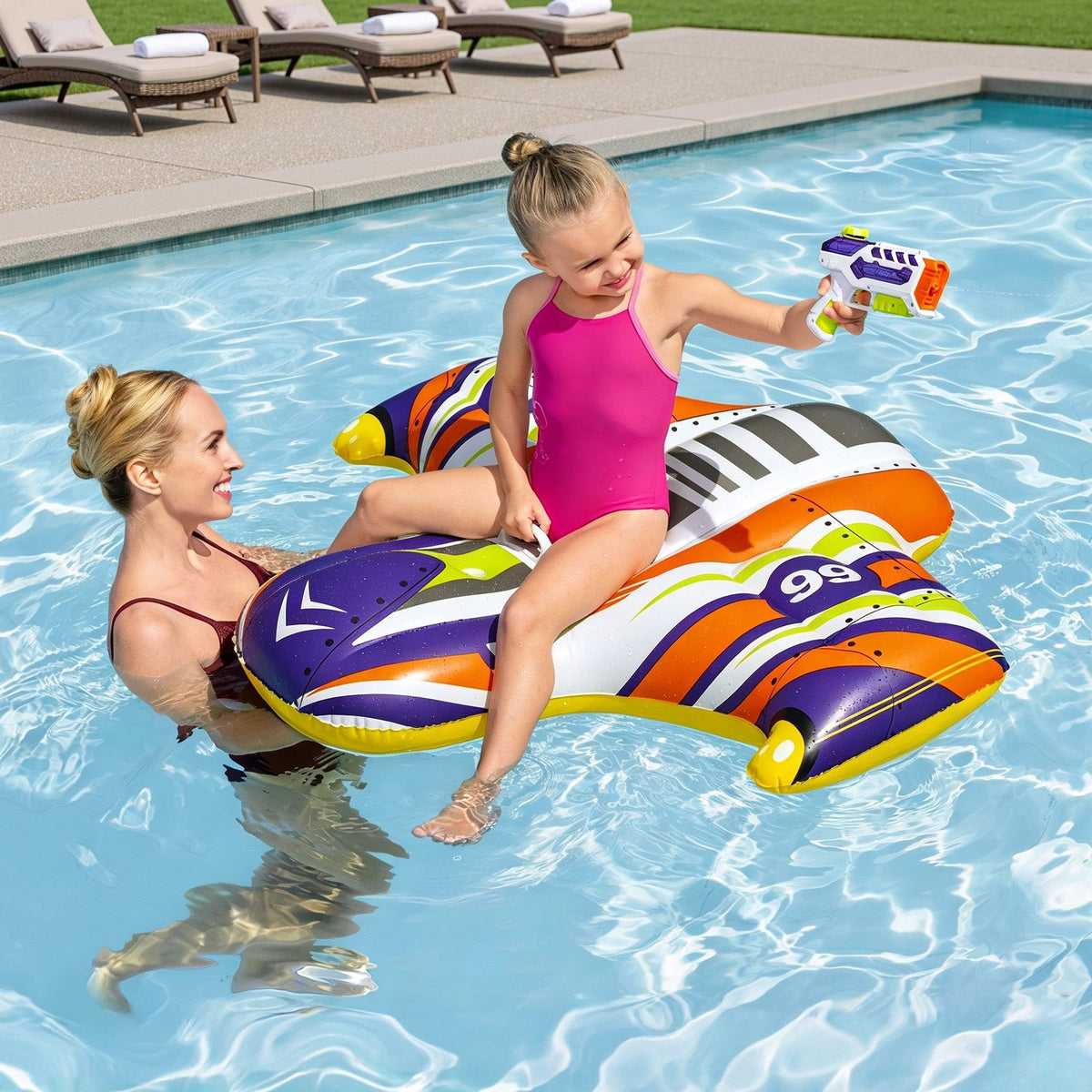 Bestway Spaceship Ride-On Pool Float Toy Floaties for Kids 45kg