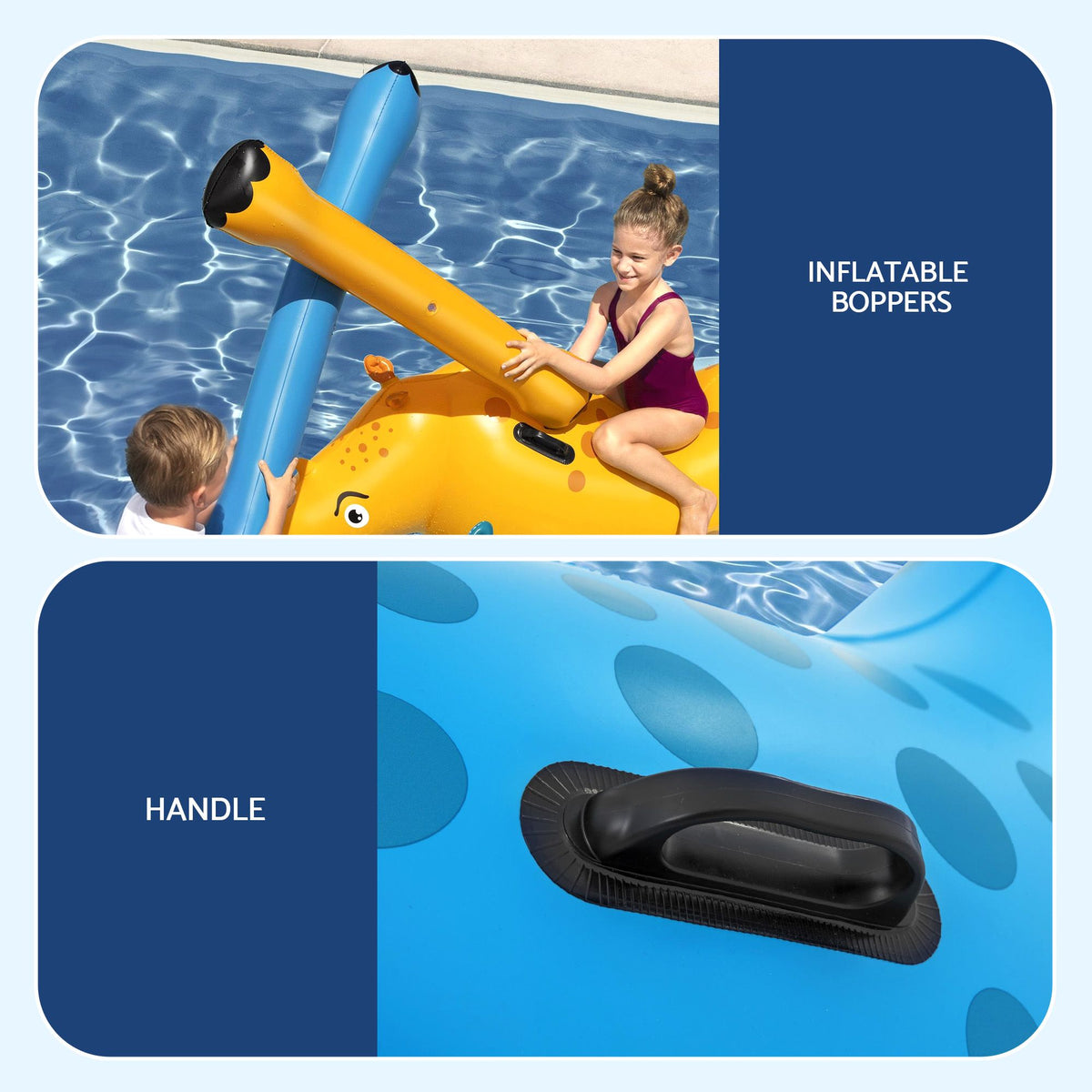Bestway Kids Rhino Inflatable Ride-On Pool Float Toy Set of 2
